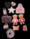 11-Piece Pink Designer Monogram Acrylic Charm Mix & Match Set