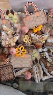 Warm Peach & Gold Coa Dup Monogram Beads and Charms Mix