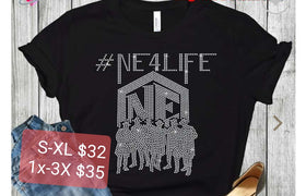 NE 4 Life Rhinestone T-shirt