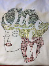 V neck short sleeve t-shirt - Queen Rhinestone