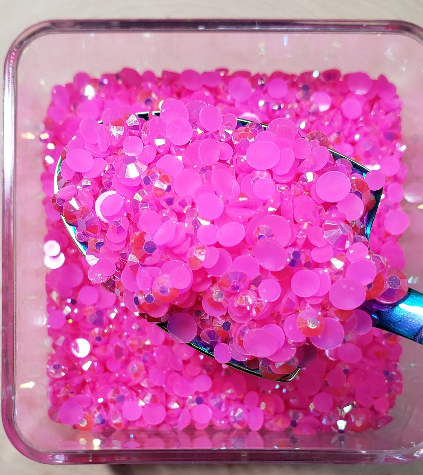 Hot Pink AB Jelly Rhinestone Mix