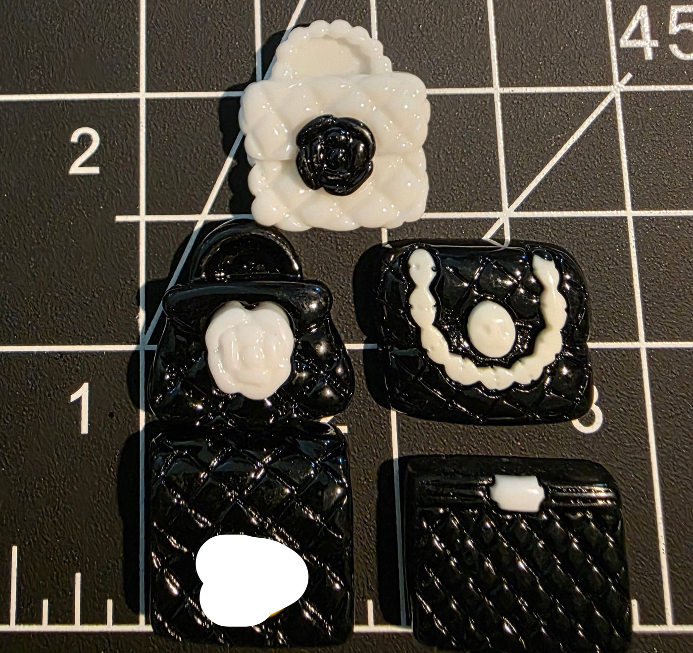 Purse Shaped Resin Focal Charm- Chanel Inspired