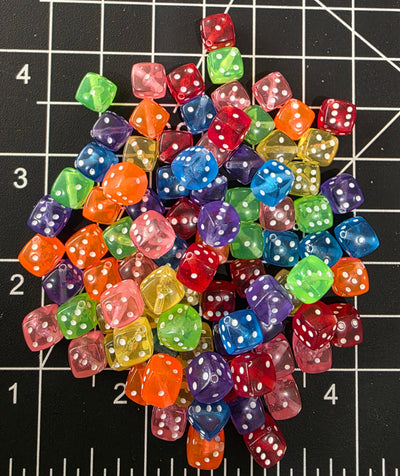 Mini Size Colorful Dice Beads (8mm) - 25 pcs