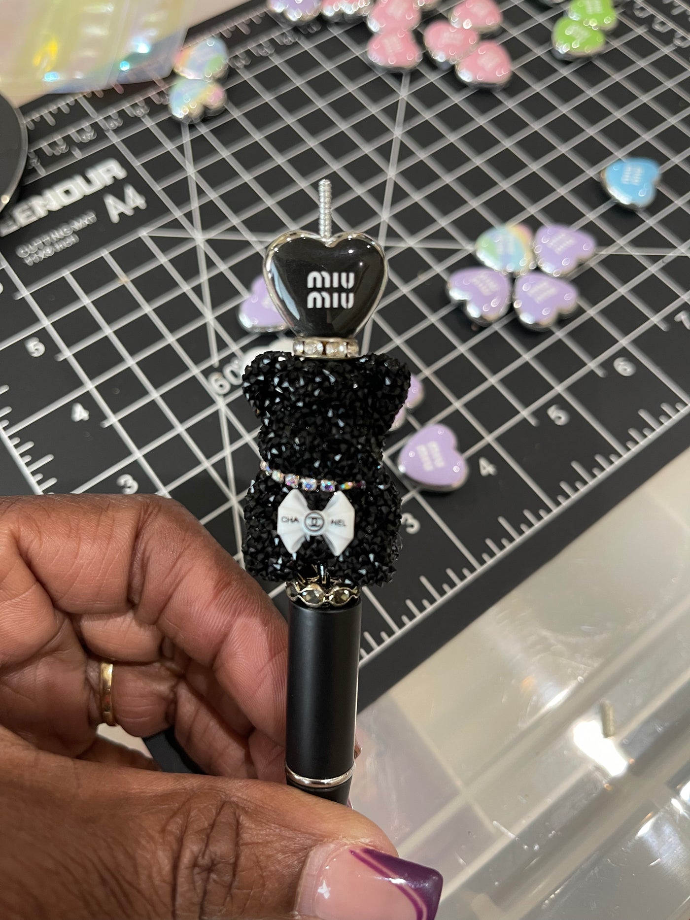 Miu Miu Inspired Heart Shaped Beads- 8pcs