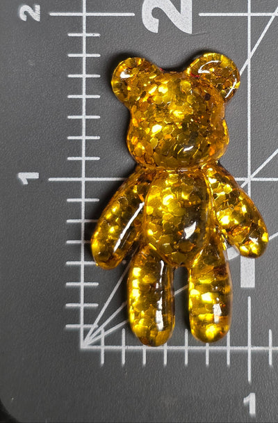 Glitter Bear Charms Hard Resin Flatback Charms DIY Kawaii Accessories