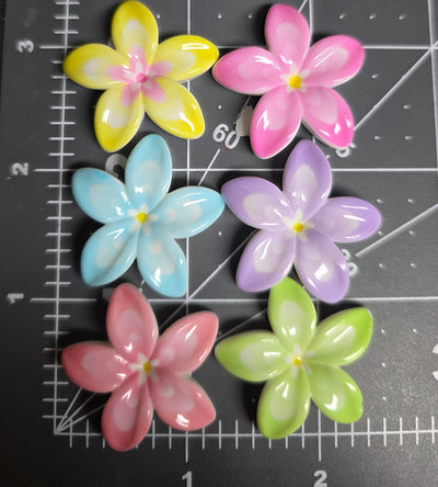 Mixed Color Tropical Flower Flat Back Charms