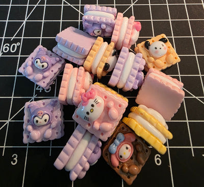 3D Miniature Cookie Sandwich Resin Flat Back Charms