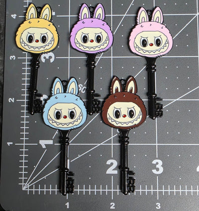 Labubu Themed Metal Key Pendant