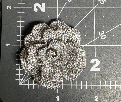 Big Rhinestone Rose Charm