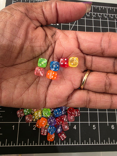 Mini Size Colorful Dice Beads (8mm) - 25 pcs