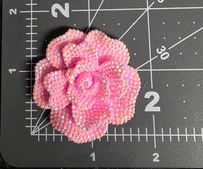 Big Rhinestone Rose Charm
