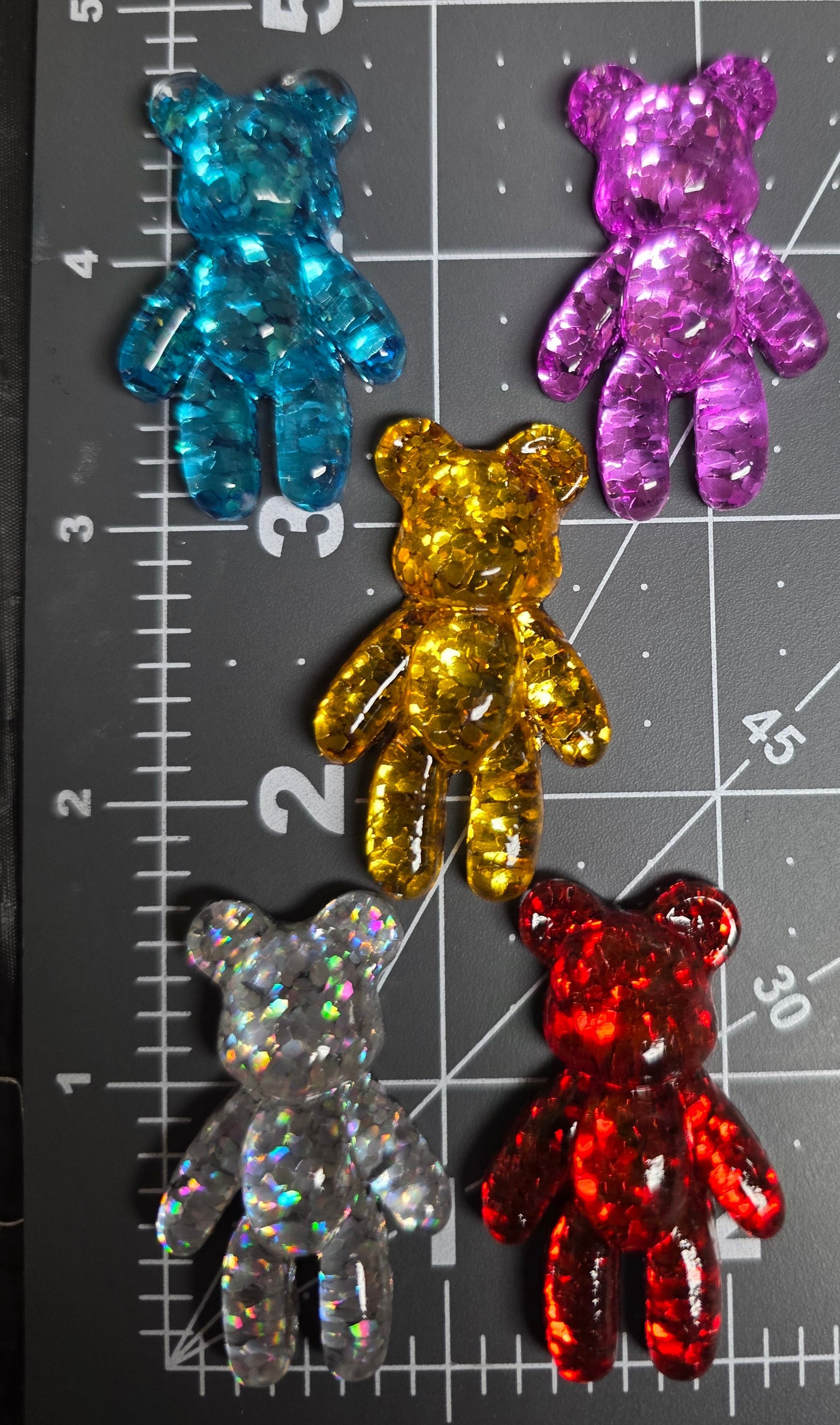 Glitter Bear Charms Hard Resin Flatback Charms DIY Kawaii Accessories