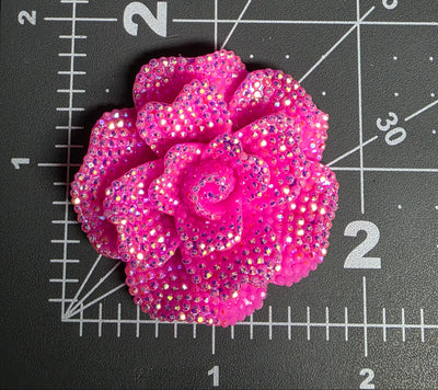 Big Rhinestone Rose Charm