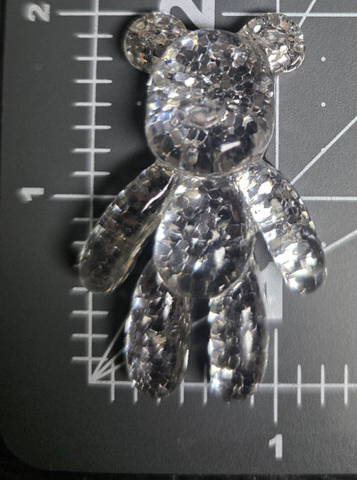 Glitter Bear Charms Hard Resin Flatback Charms DIY Kawaii Accessories