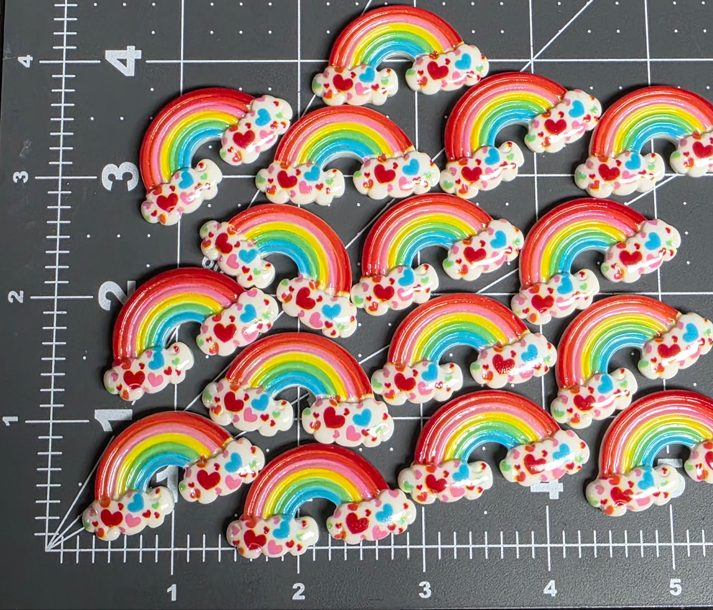 Rainbow Flat back Charms 10 pcs