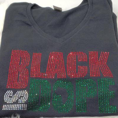 Black is DOPE Rhinestone T-shirt - Charmed By TJ